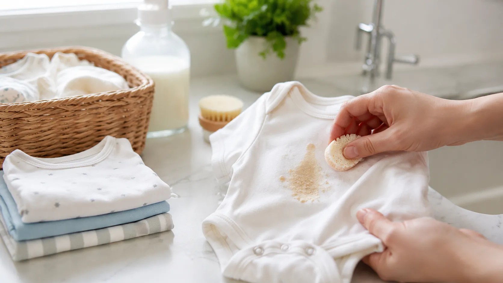 vlekken verwijderen uit babykleding