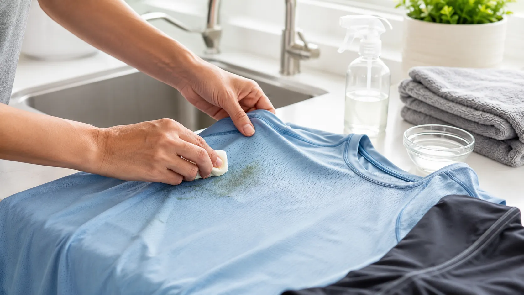 vlekken verwijderen uit sportkleding