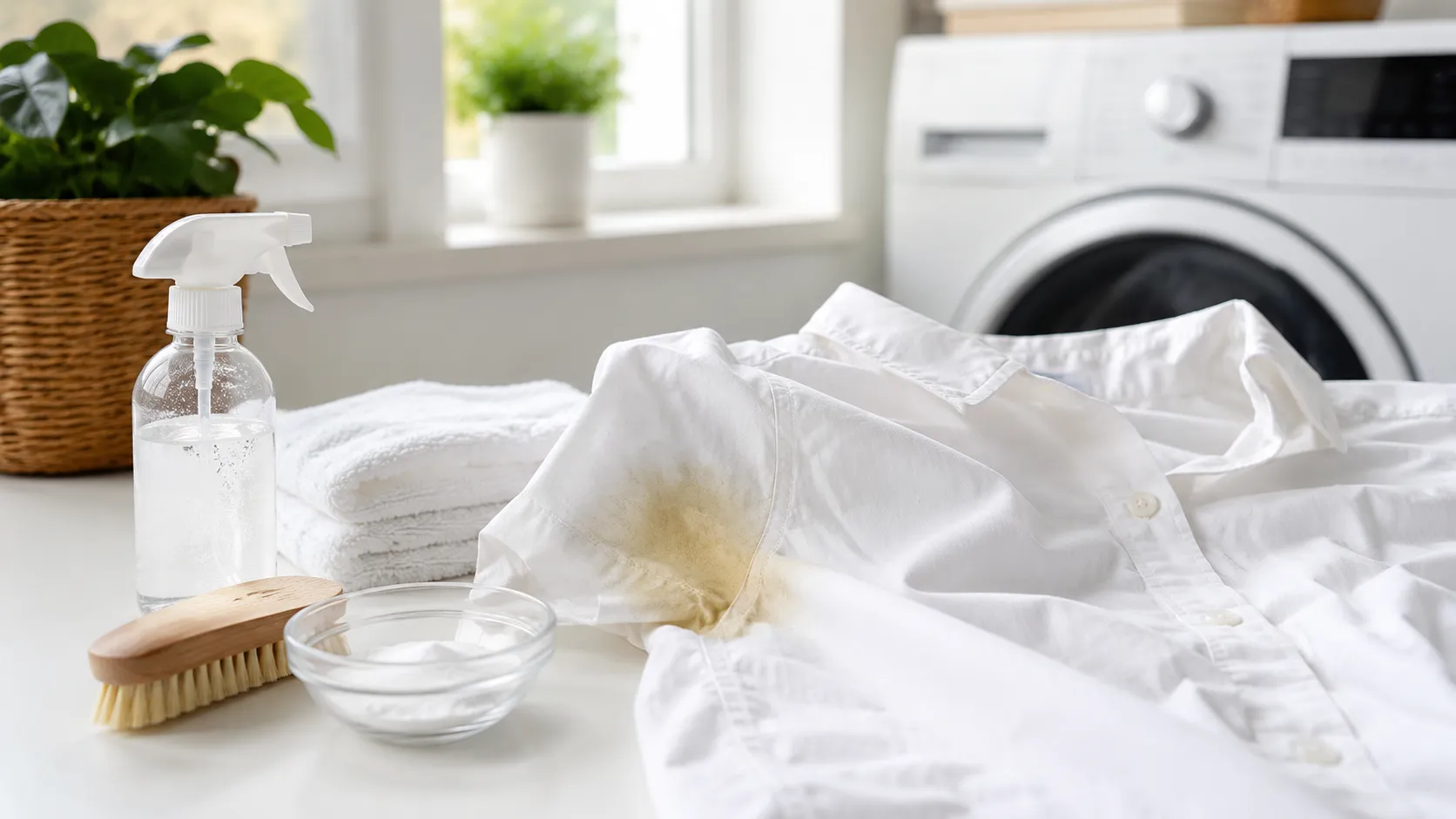 vlekken verwijderen uit witte kleding