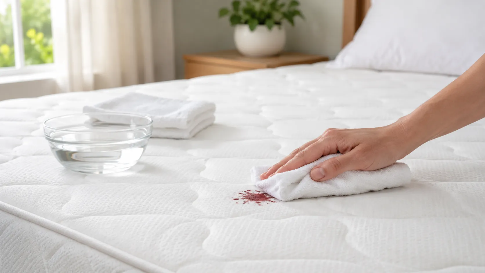 bloedvlek matras verwijderen