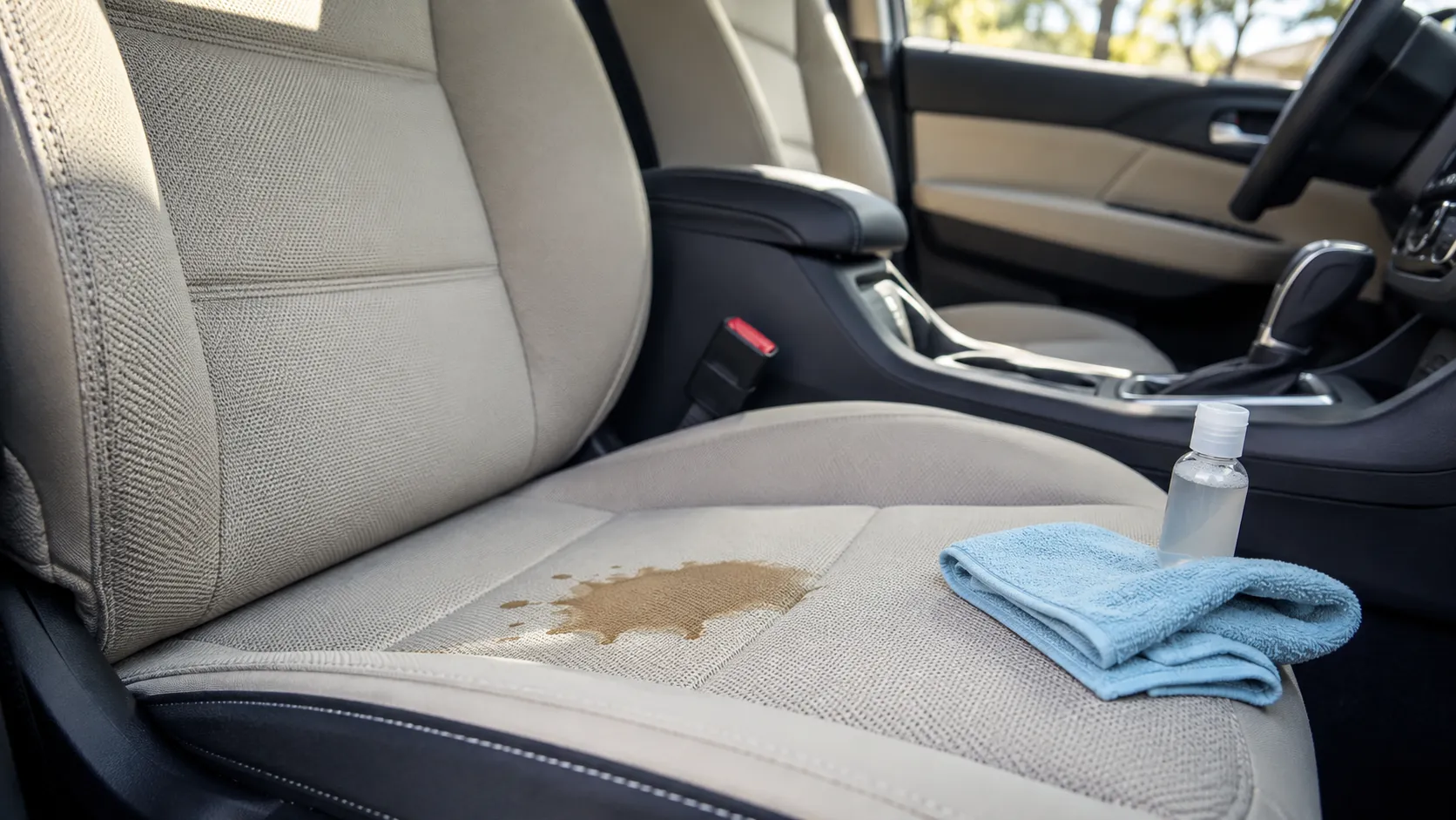 koffievlek autostoel verwijderen