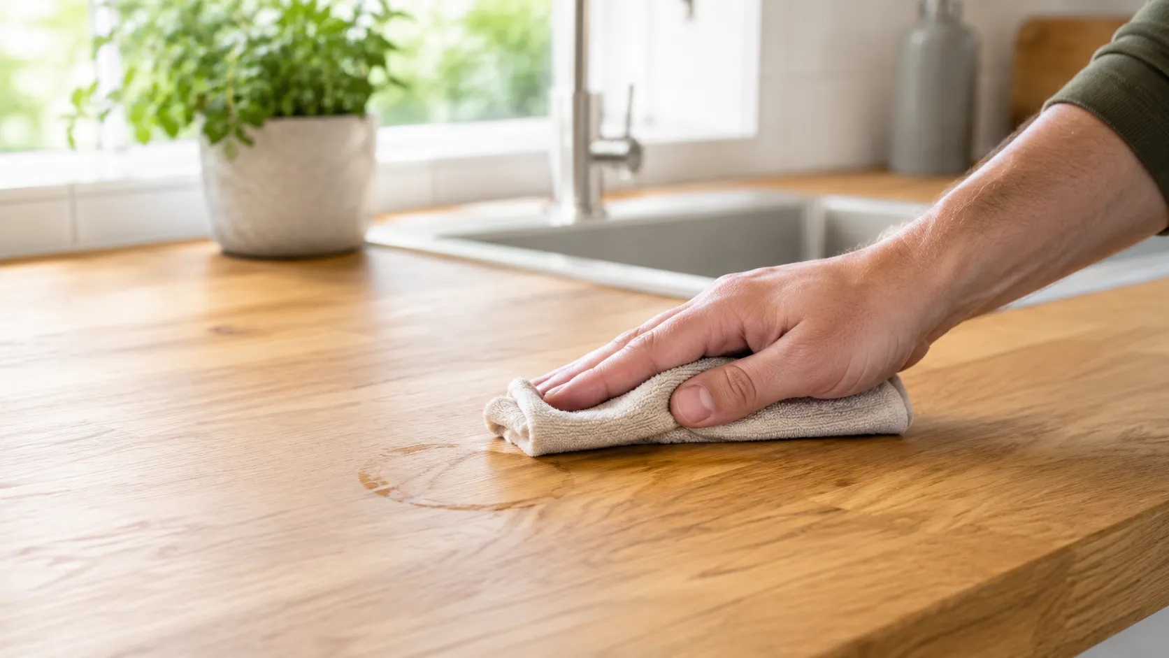 vlekken houten aanrechtblad