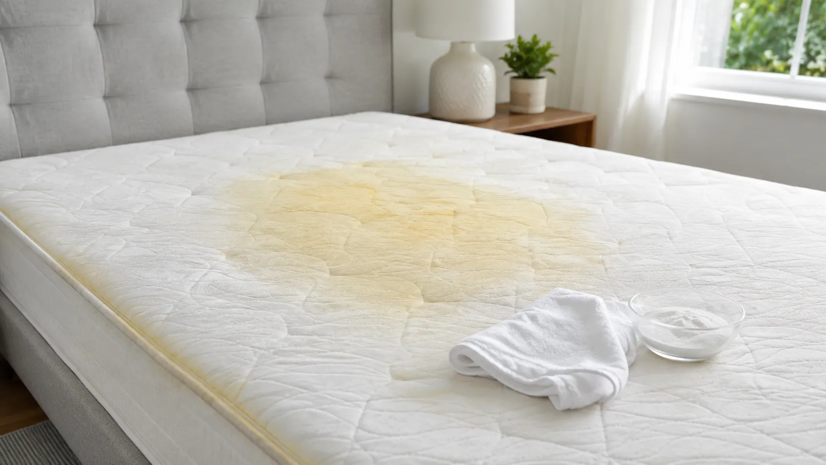 zweetvlekken matras verwijderen